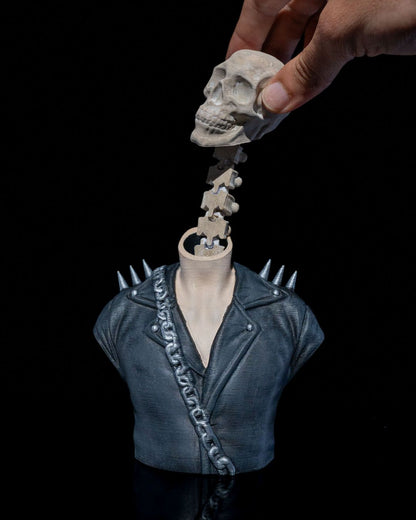 Halloween Totenkopf Bewegliche Tischdekorationsbüste 16CM