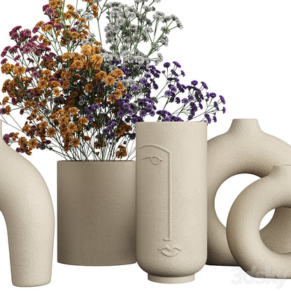 Loli Skandinavische Vase, groß, 25 cm, Hartplastik, 5er-Set, dekorative skandinavische Vase