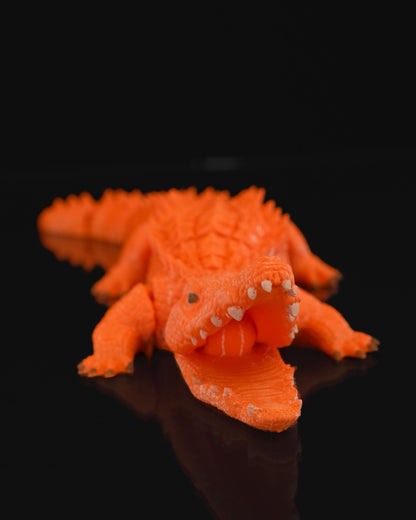 Spielzeugkrokodil Orange Krokodil Bewegliches Spielzeug Groß 21CM