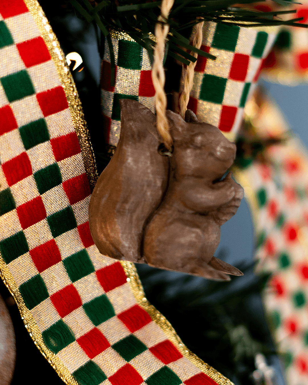 4er Weihnachtsbaumschmuck Weihnachtsbaumschmuck 4er Weihnachtsmann Schneemann Eichhörnchen Kiefer