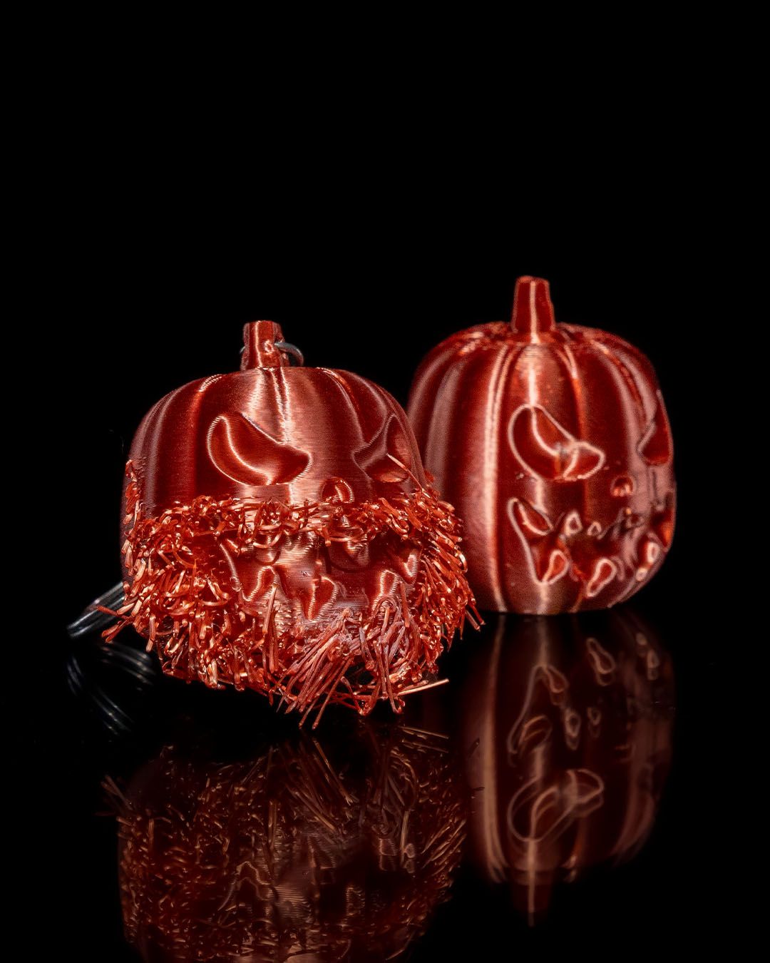 Halloween Bartiger Kürbis Ketten Orange Schlüsselanhänger Taschenanhänger