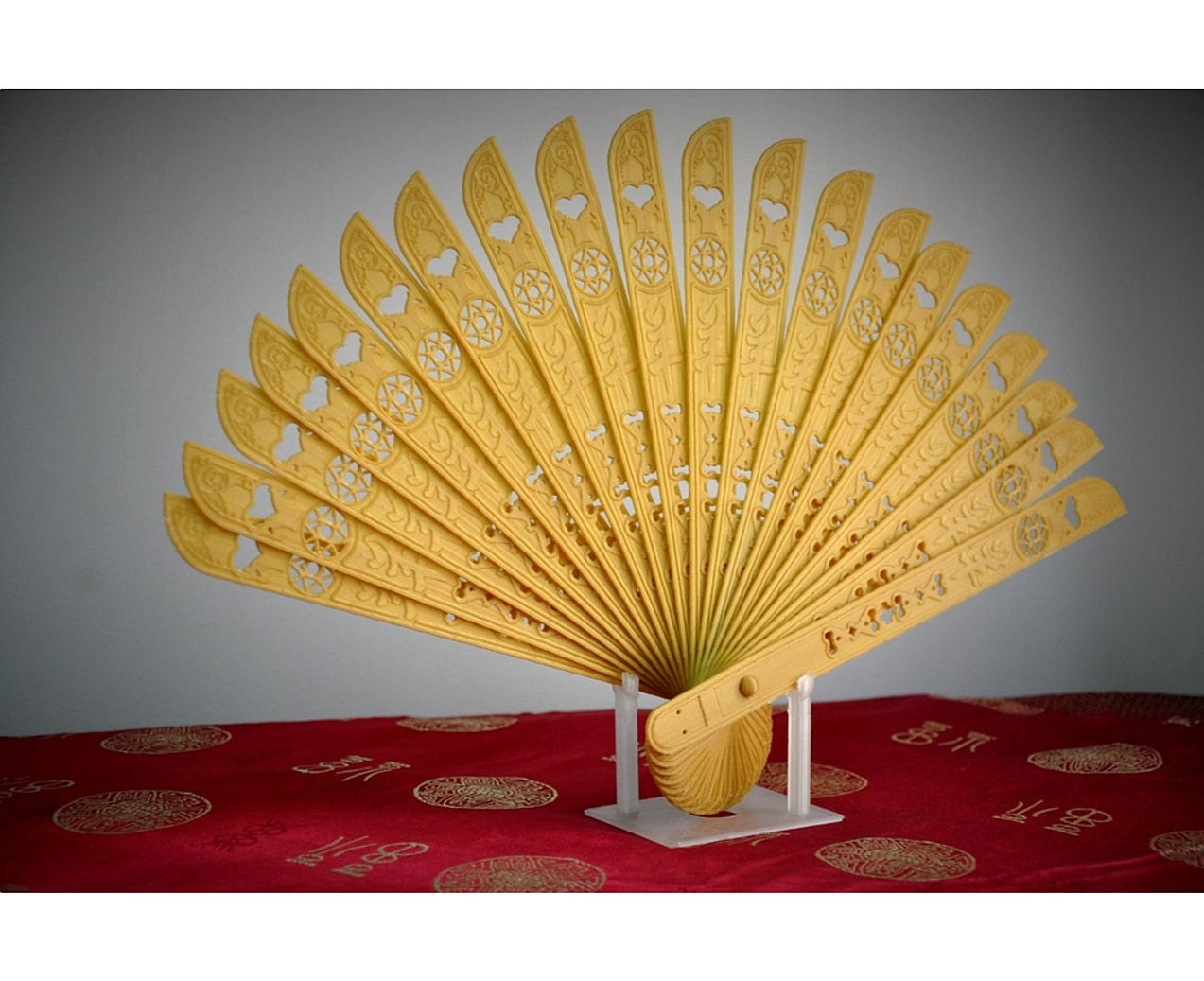 Chinesischer Fächer aufklappbar, Deko-Fächer 40 cm