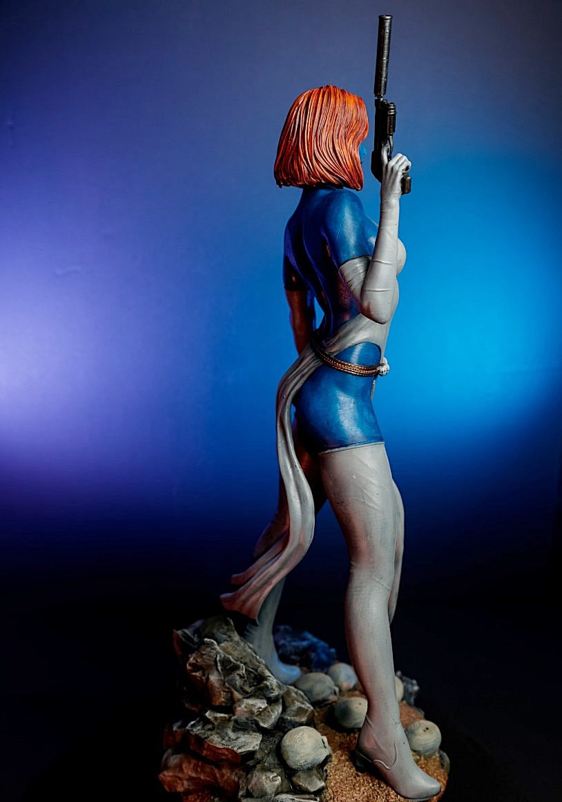 Mystique X-Men Doppelpistolen Lackierte Figur 25 cm (Riesenformat)