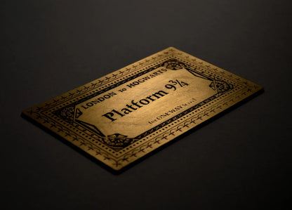 Goldenes Hogwarts-Ticket Bahnsteig 9 3/4 Harry Potter