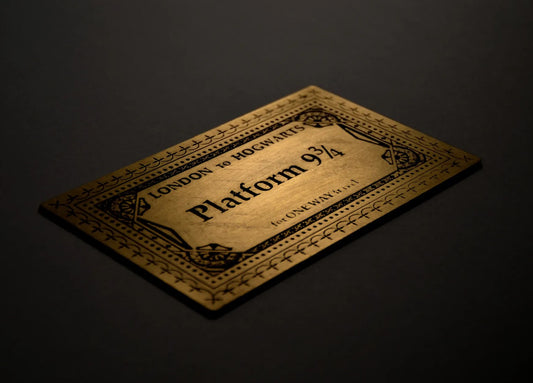 Goldenes Hogwarts-Ticket Bahnsteig 9 3/4 Harry Potter