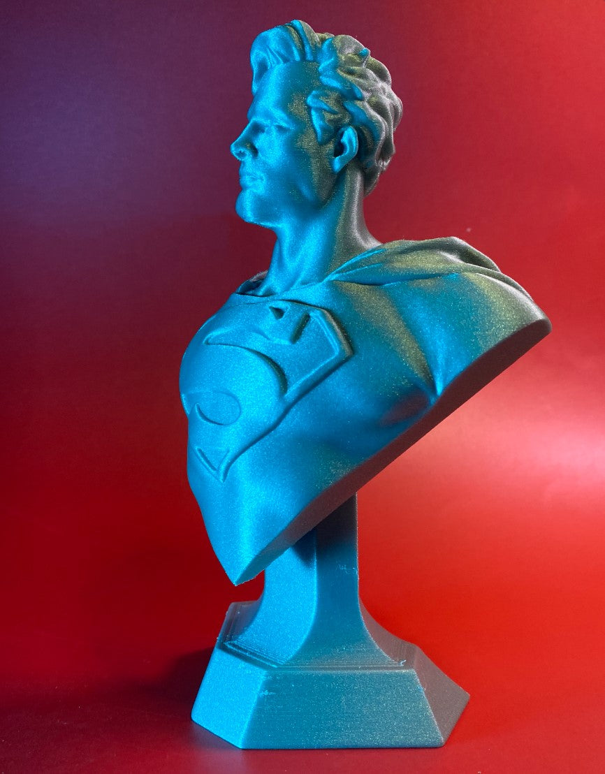 Superman Büste „Man of Steel“ Figur silberfarben lackiert 10 cm