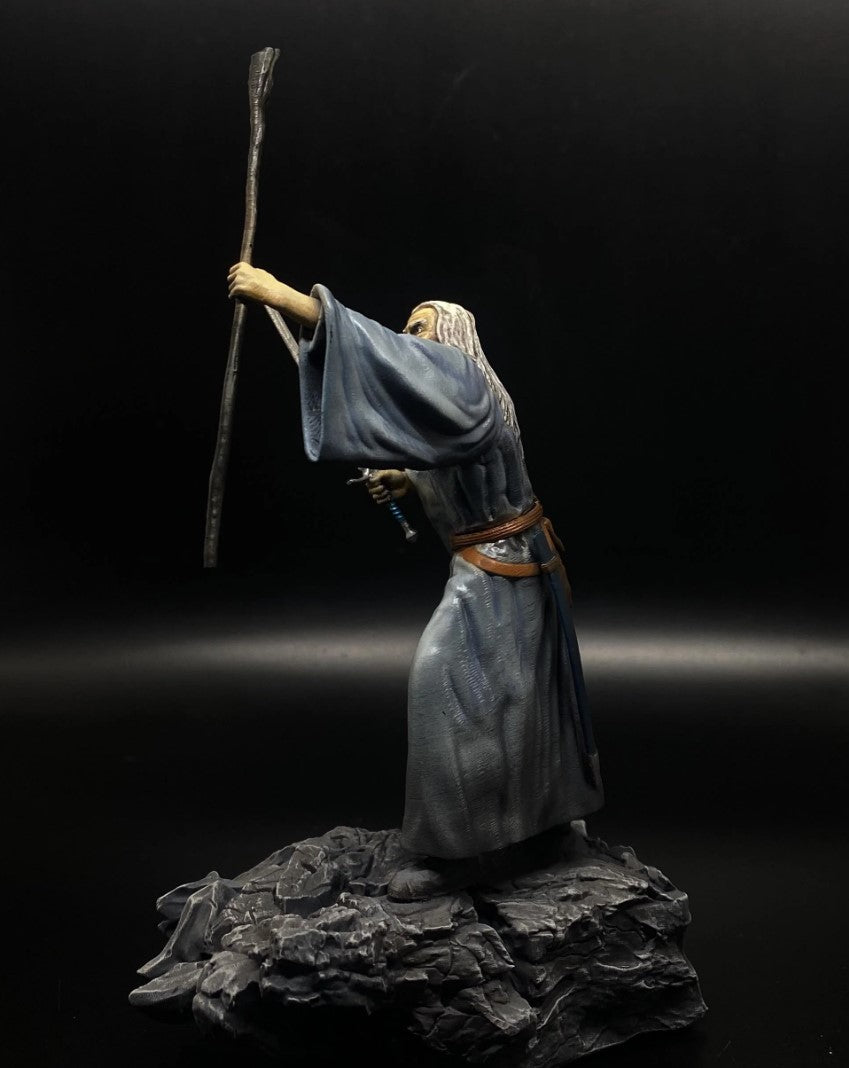 Grauer Gandalf Balrog Kampf Bemalte Figur Herr der Ringe LotR 20 cm (Riesengröße)