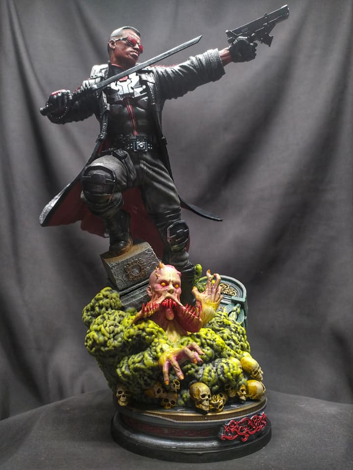 Blade: Klinge mit zwei Seiten 8K UHD Bemalte Figur 30 CM (GROSSE GRÖSSE)