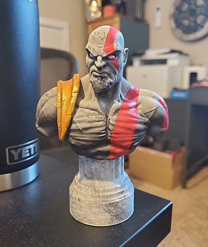 Kratos Wilde Wut God of War Bemalte Büste 12 CM