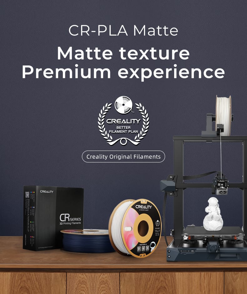 Creality CR-PLA mattes Filament Matt Schwarz 1,75mm 1KG