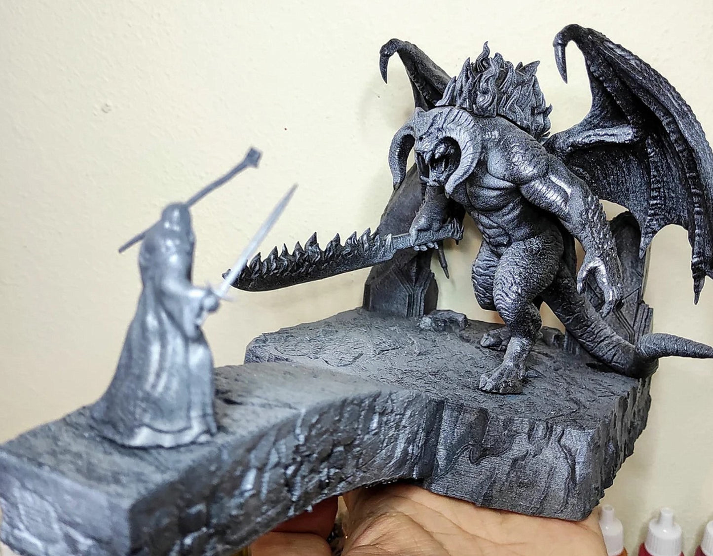 Balrog und Gandalf Kämpfen Figur 20 cm Herr der Ringe HdR (Große Größe)