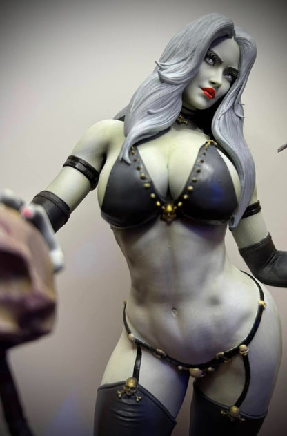 Femme Fatales Lady Death Todesengel Bemalte Figur 25 cm Groß