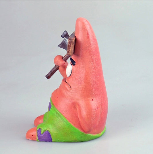 Spongebob Hammered Patrick Boyalı Figür 15 cm
