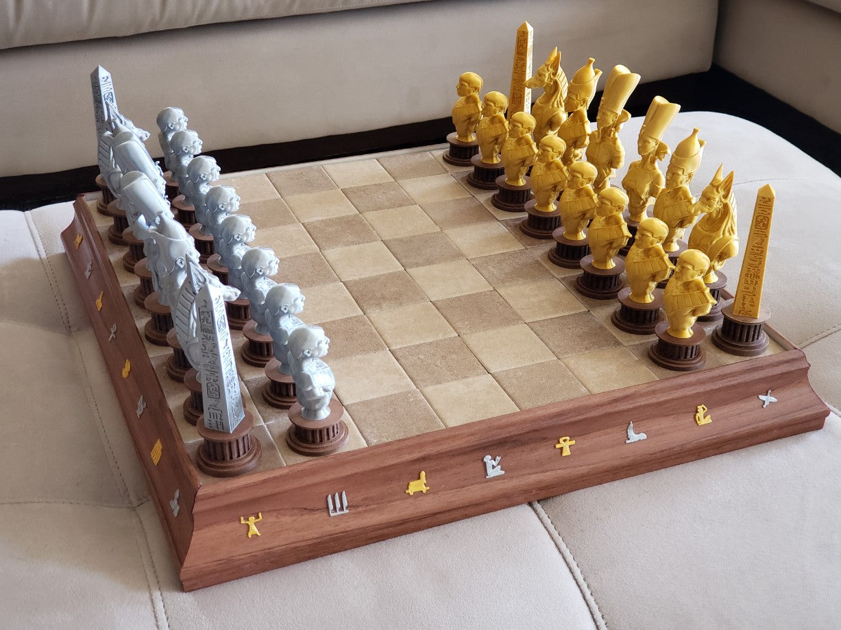 Antikes Ägyptisches Schachfiguren-Set