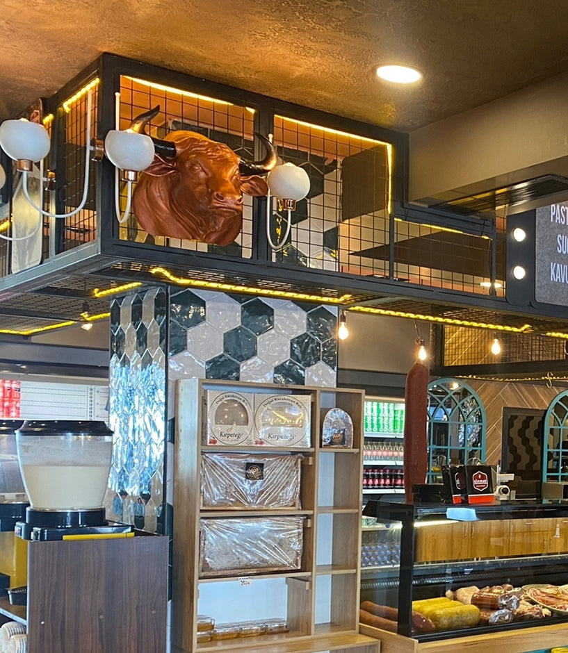 Wand-Stierbüste für Steak House - Bauernhof - Restaurant 1 Stück (Echter Stierkopf B