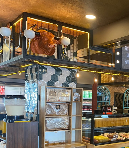 Wand-Stierbüste für Steak House - Bauernhof - Restaurant 1 Stück (Echter Stierkopf B
