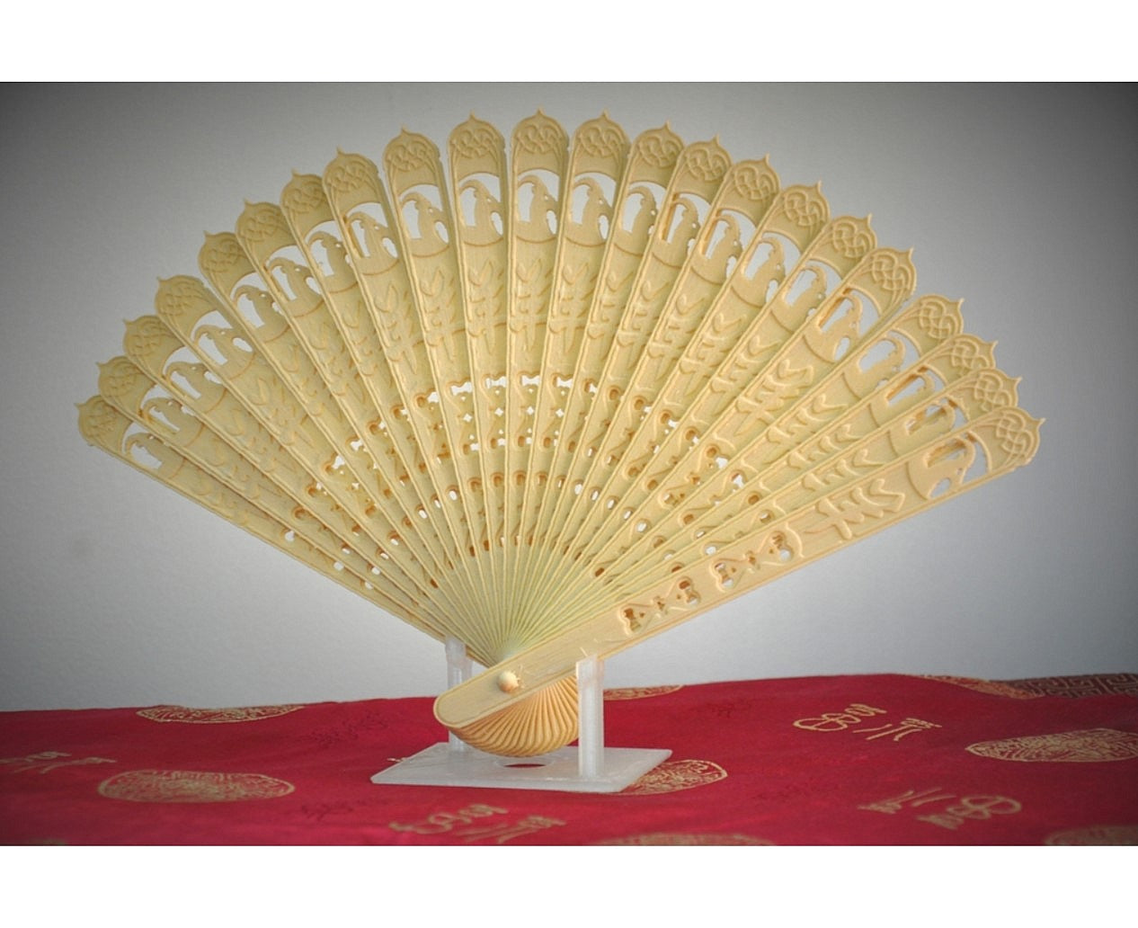 Chinesischer Fächer aufklappbar, Deko-Fächer 40 cm