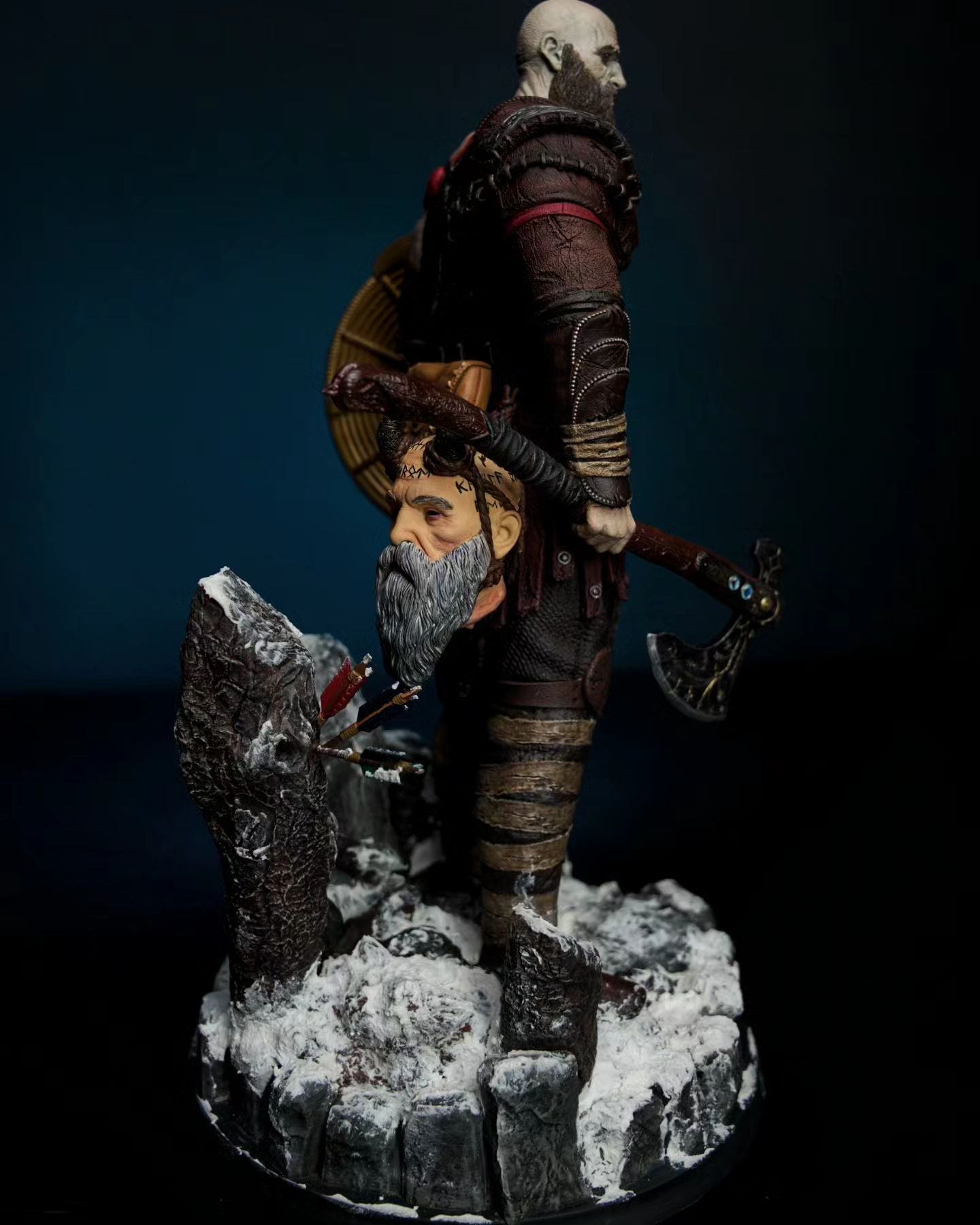 God of War Kratos und Mimir Nordische Ära Bemalte Figur 35 CM (MEGA GRÖSSE)