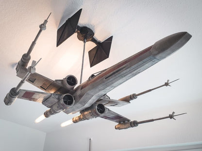Star Wars X-Wing Raumschiff Deko Futuristischer Kronleuchter (Inklusive Leuchtmittel, 120 cm Höhe)