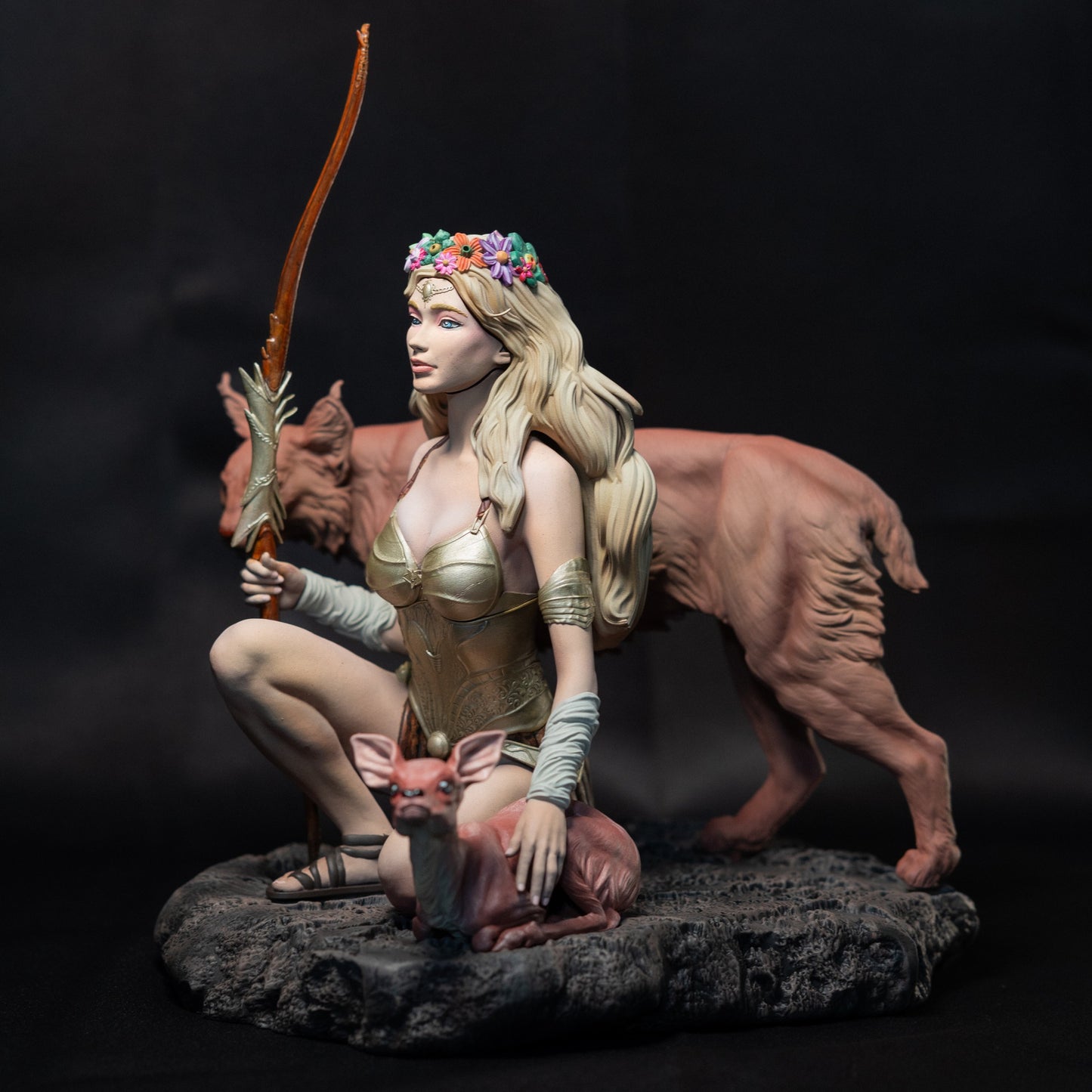 Schöne griechische Göttin bemalte Figur 15CM