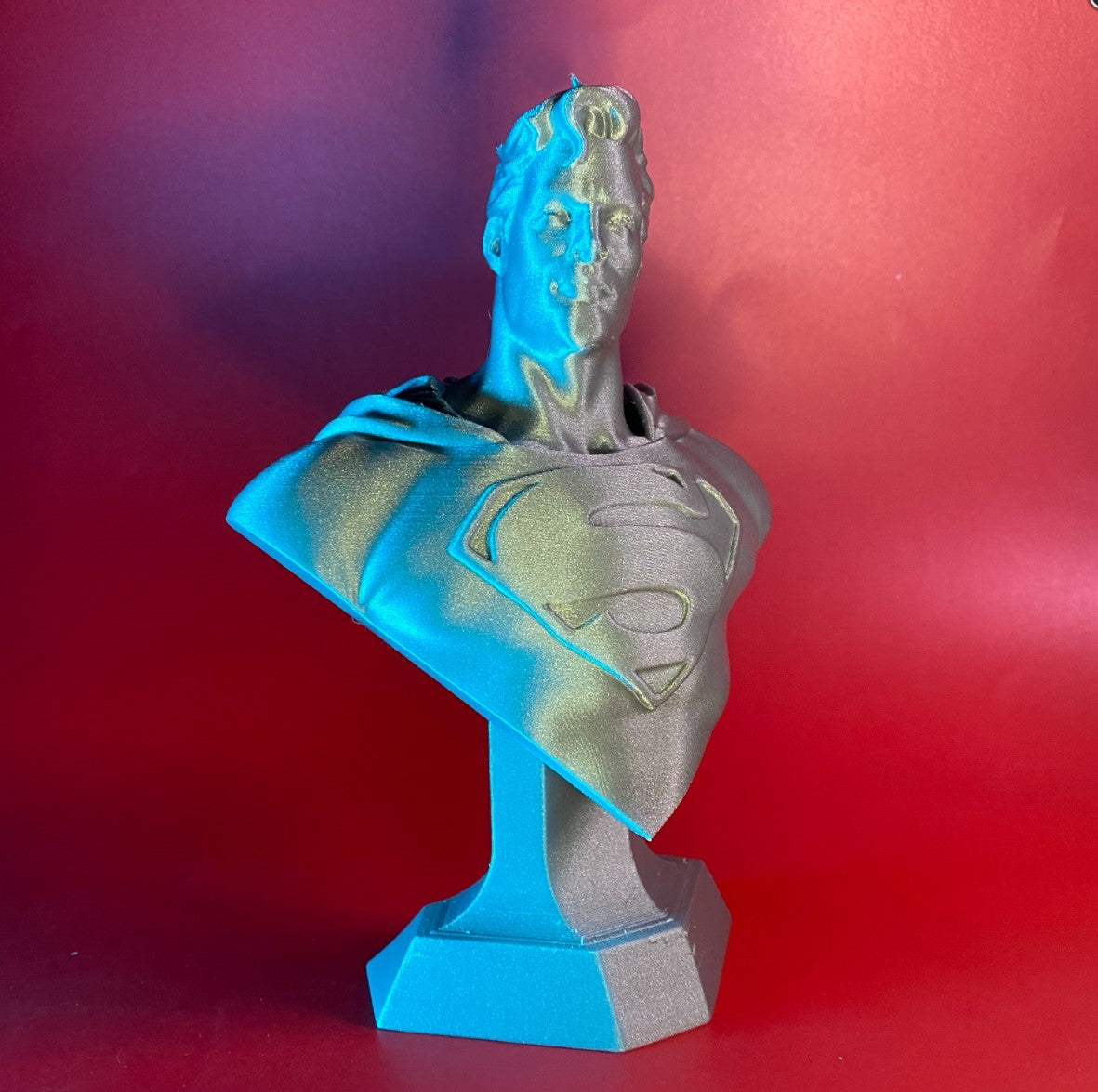 Superman Büste „Man of Steel“ Figur silberfarben lackiert 10 cm