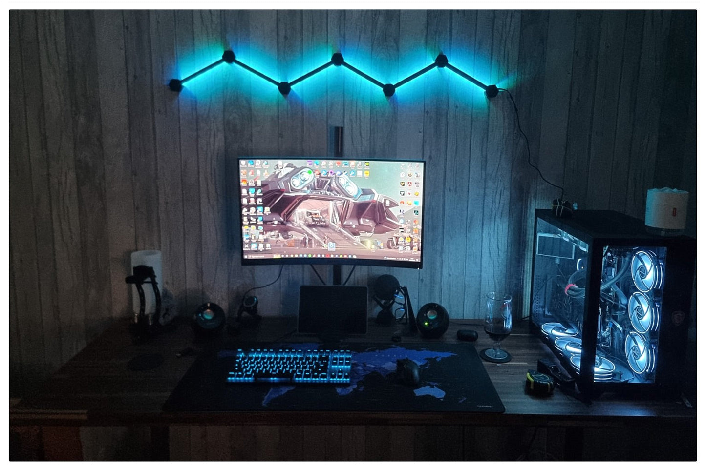 Gamer Room Dekorative Hexa Wandleuchte Leiste