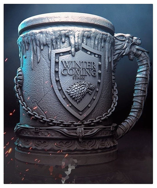 Game Of Thrones Stark Hanedanı Kupa Bardak 16cm Çap (Dev Boy)