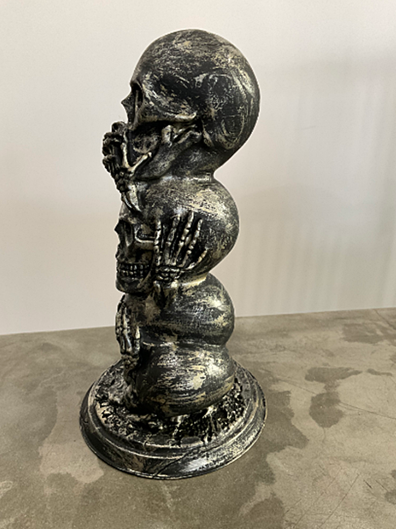 Nichts Sehen Nichts Hören Nichts Sagen Totenkopf Skulptur 20 cm