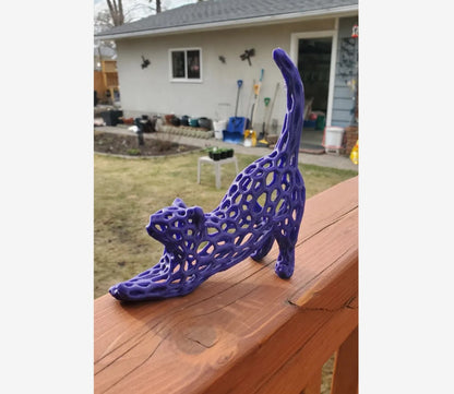 Dekorative Voronoi-Katzenfigur