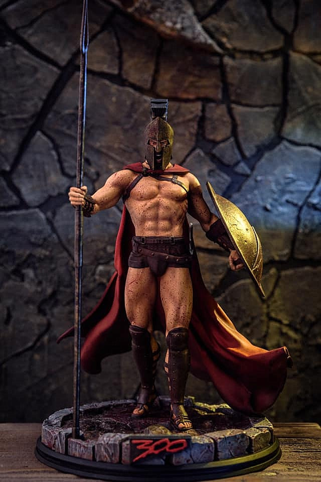 König Leonidas 300 Spartaner Bemalte Figur 20 cm (Große Größe)