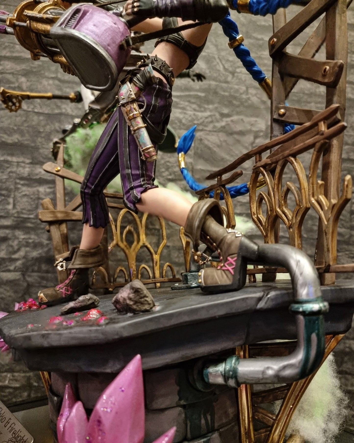 Arcane Jinx und Ekko Firelights Umstrittener Kampf 8K Diorama 30 CM (RIESIGE GRÖSSE)