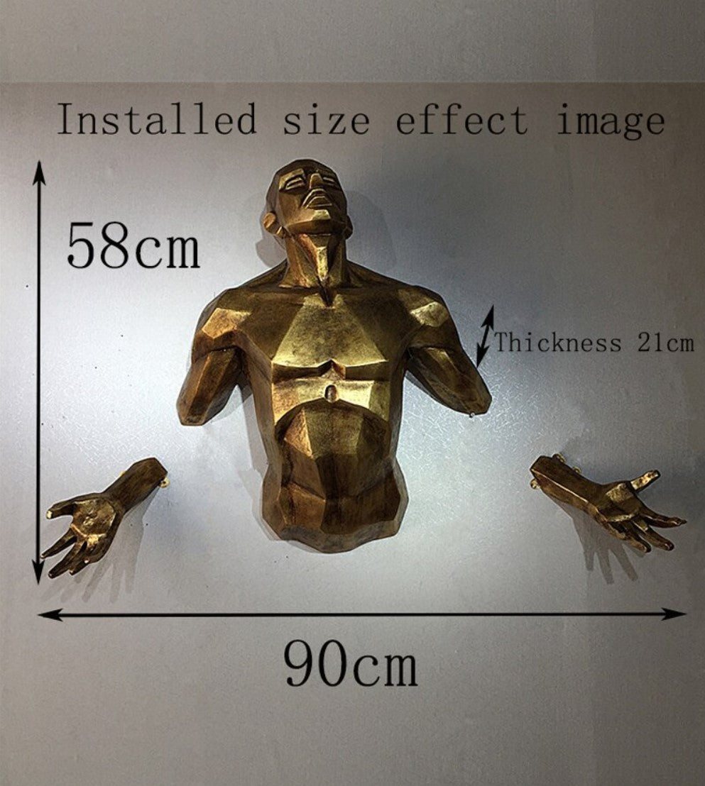 Moderne Adam Wanddekoration Skulptur Engel Mann Wand (Giga Riesenformat)