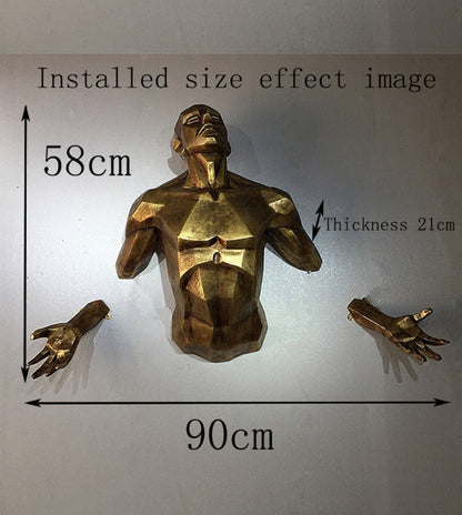 Moderne Adam Wanddekoration Skulptur Engel Mann Wand (Giga Riesenformat)