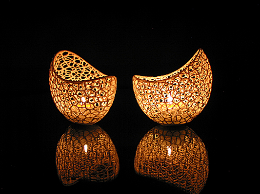 Voronoi 2-Piece Tealight Candle Holder 15 cm (Candles Included)