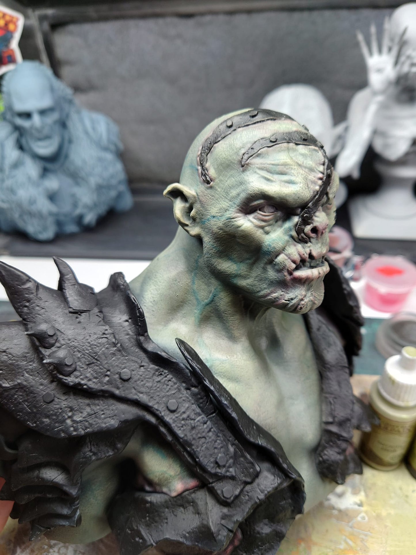 Bolg Hobbit Herr der Ringe HdR Büste Bemalte Figur 15 cm