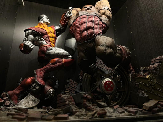 Juggernaut vs Colossus Custom Statue Diorama Bemalte Figur 30cm MEGA GROSS