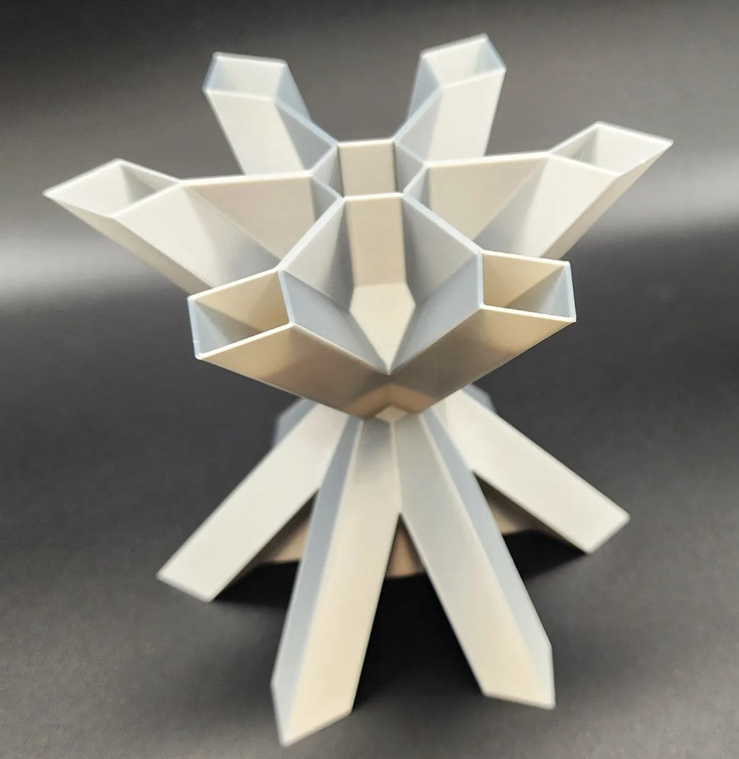 Schneeflocke Einzigartige dekorative moderne Vase (Kunststoff, 18 cm Höhe)