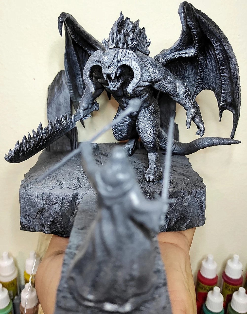 Balrog und Gandalf Kämpfen Figur 20 cm Herr der Ringe HdR (Große Größe)