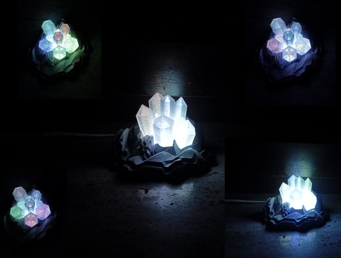 Crystal Bedside Night Light LED RGB Plug-in Large Size (20 cm Diameter)
