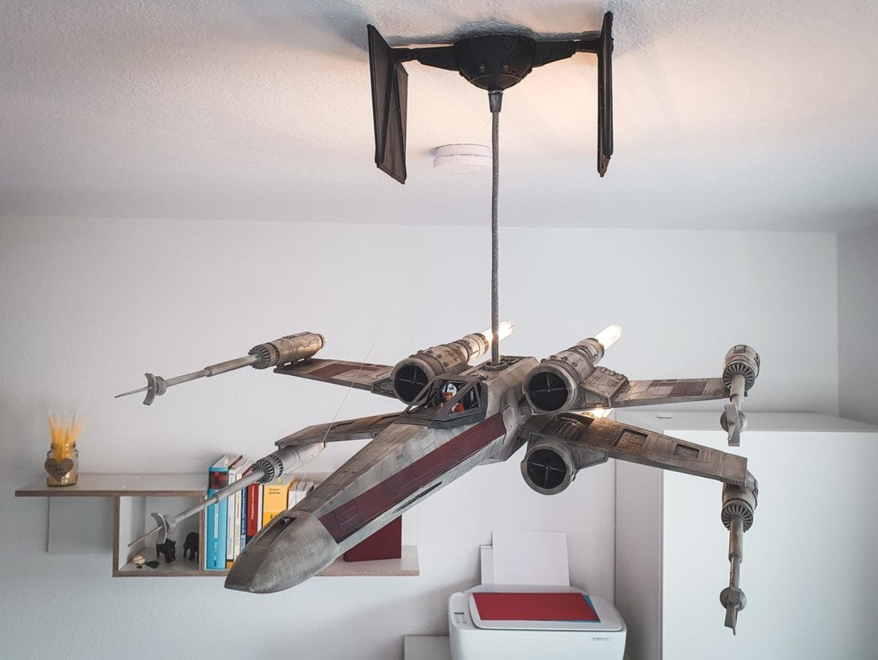 Star Wars X-Wing Raumschiff Deko Futuristischer Kronleuchter (Inklusive Leuchtmittel, 120 cm Höhe)