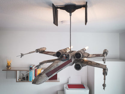 Star Wars X-Wing Raumschiff Deko Futuristischer Kronleuchter (Inklusive Leuchtmittel, 120 cm Höhe)