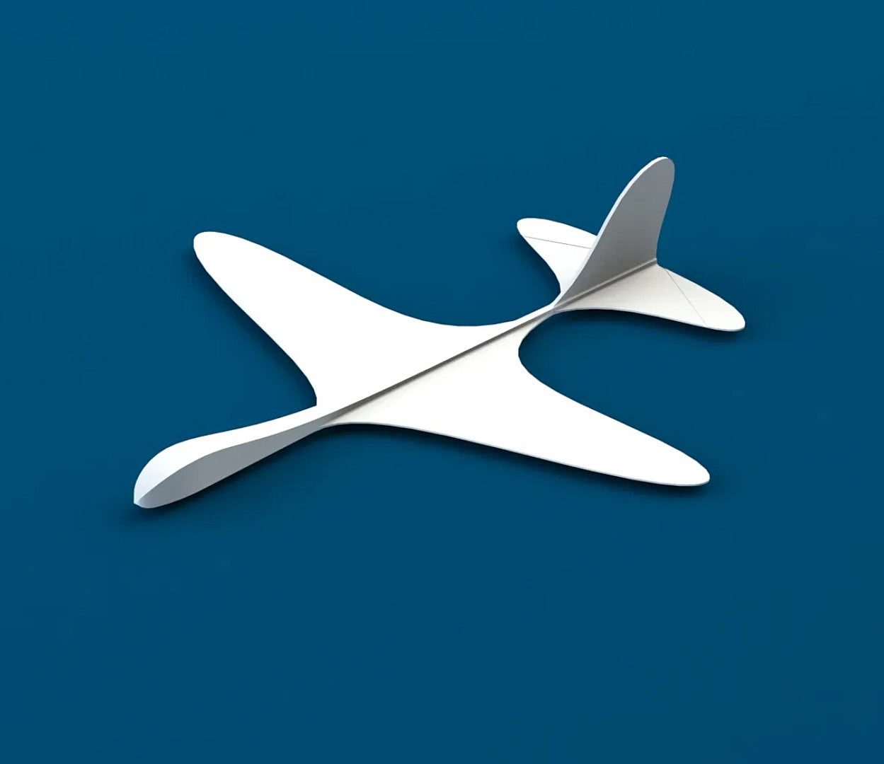 Flugzeugmodell in Papierfliegerform