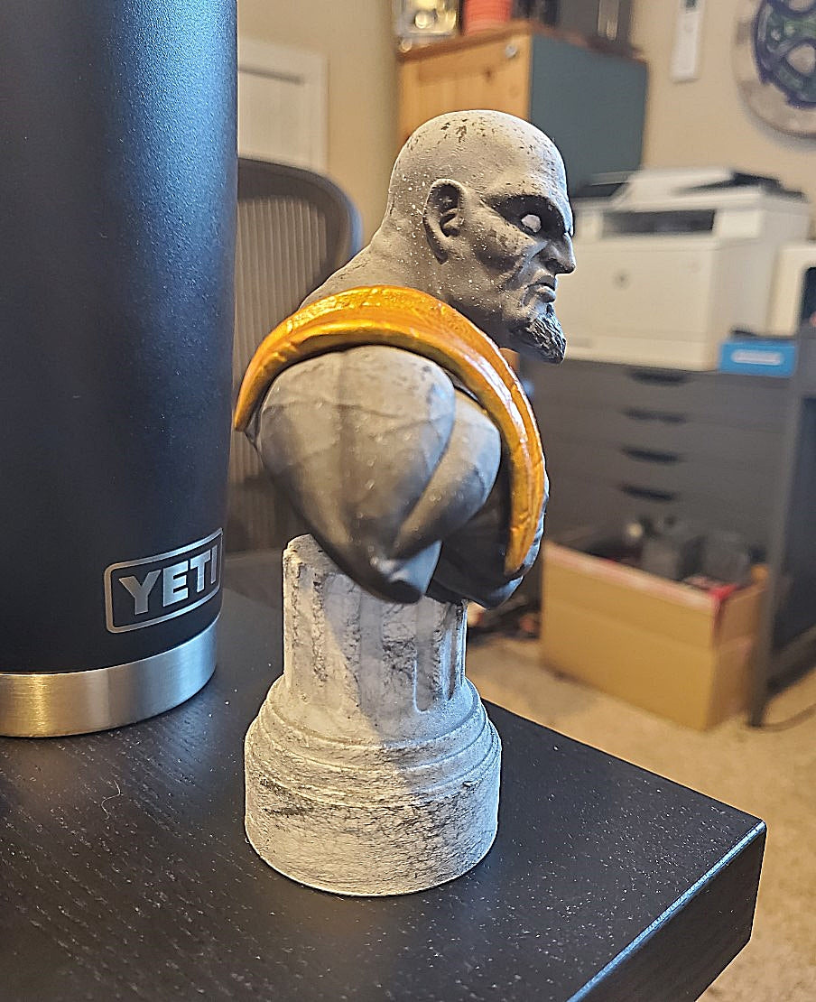 Kratos Haşin Öfke God of War Boyalı Büst 12 CM