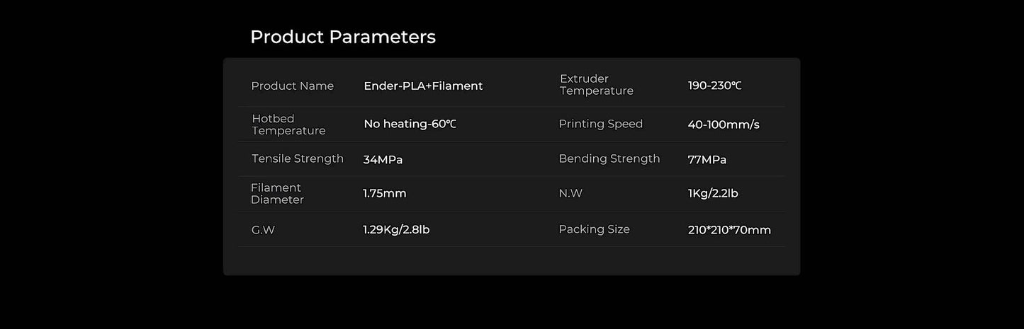 Creality Ender PLA+ Filament Grau 1.75mm 1KG
