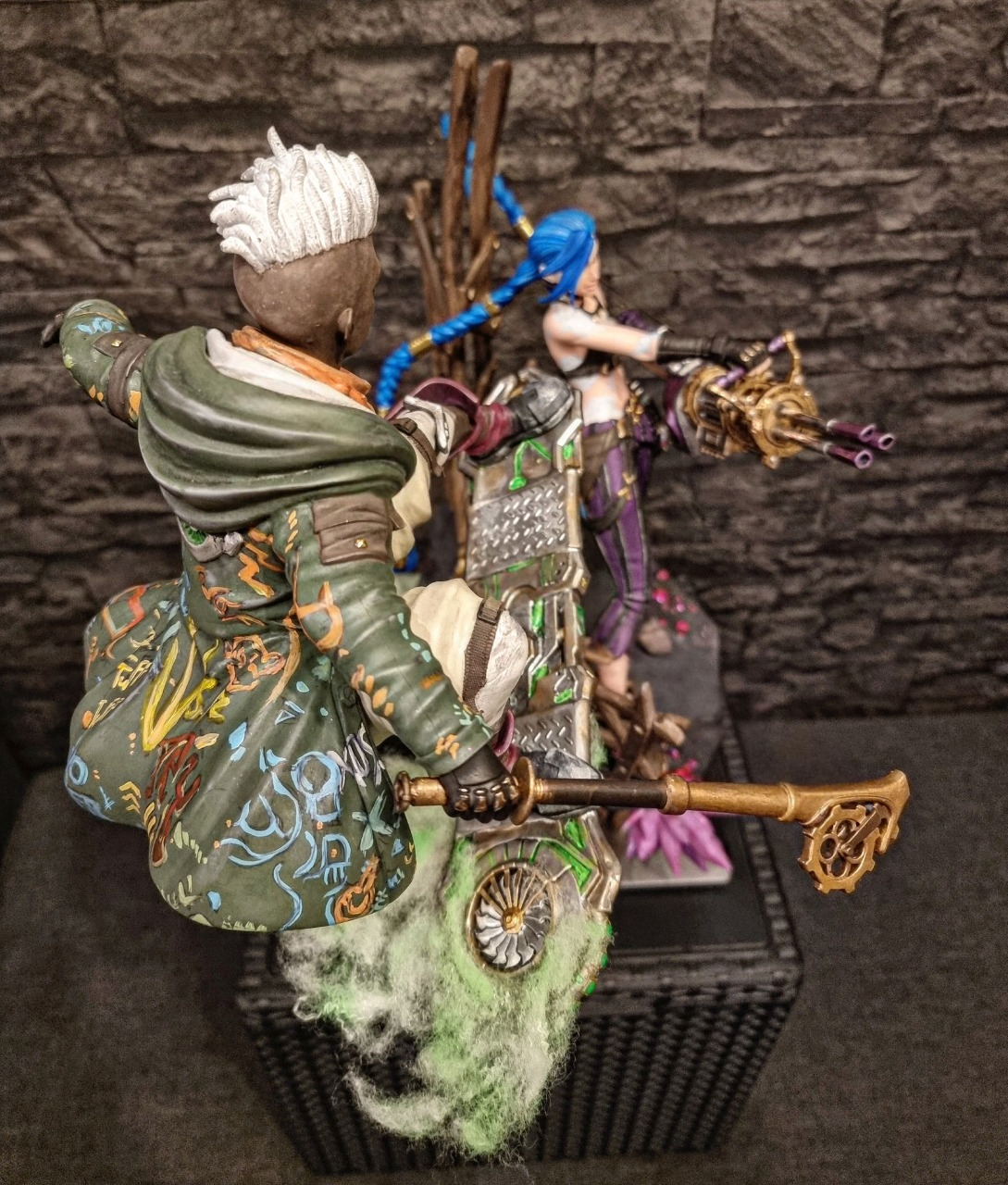 Arcane Jinx und Ekko Firelights Umstrittener Kampf 8K Diorama 30 CM (RIESIGE GRÖSSE)