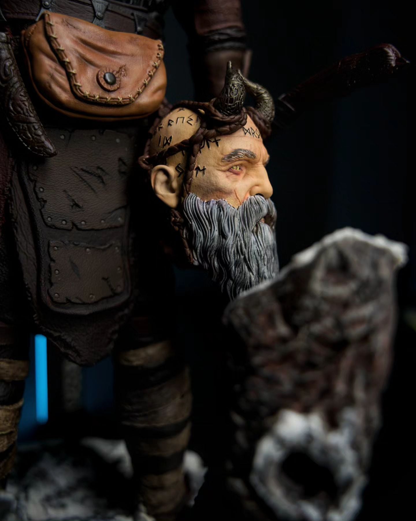God of War Kratos und Mimir Nordische Ära Bemalte Figur 35 CM (MEGA GRÖSSE)