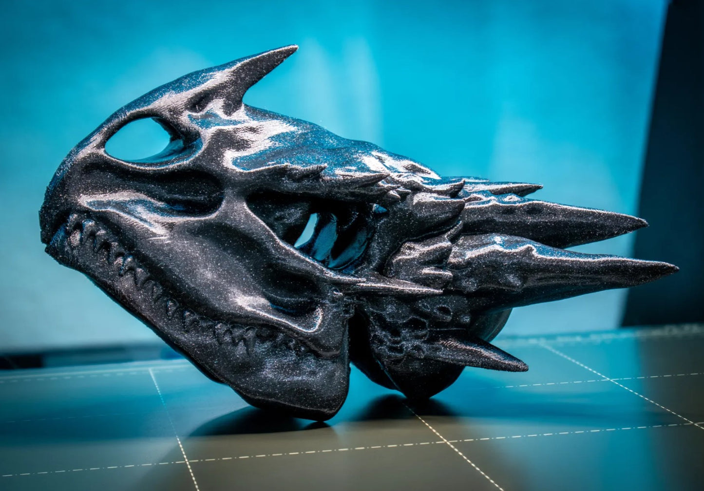 Drachenkopf Drachenschädel Dekofigur 25 cm Breite (Große Ausführung)
