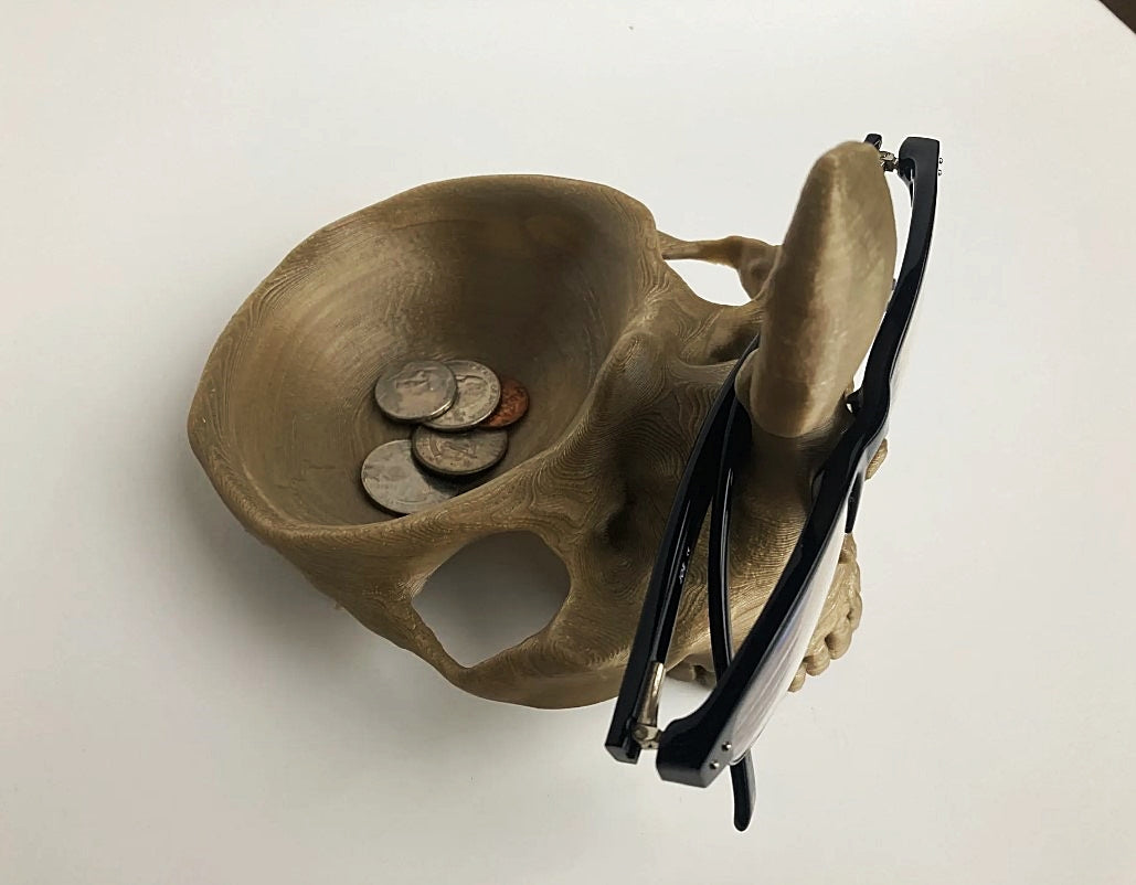 Totenkopf Brille und Münzhalter