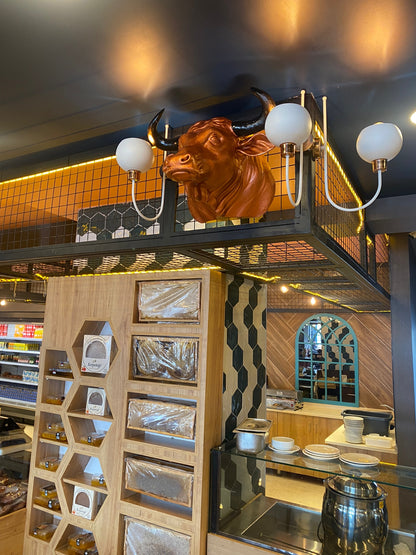 Wand-Stierbüste für Steak House - Bauernhof - Restaurant 1 Stück (Echter Stierkopf B
