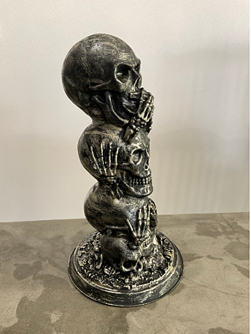 Nichts Sehen Nichts Hören Nichts Sagen Totenkopf Skulptur 20 cm